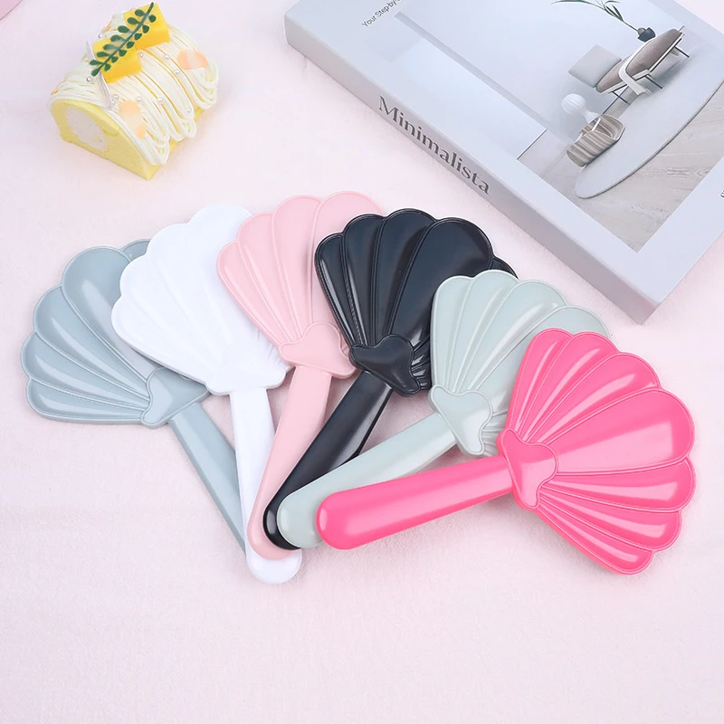 1 Pc Creatieve Shell Handheld Make-Up Spiegel Shell Vorm Meisje Make-Up Spiegel Met Handvat Kan Diy Kleine Spiegel