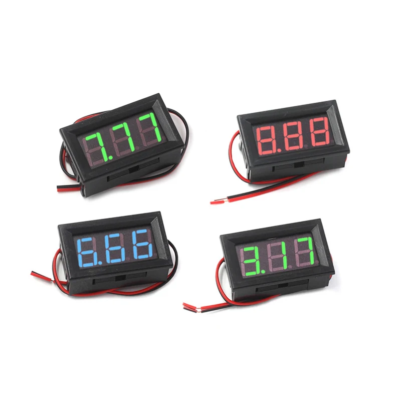 Two-wire DC5V-120V DC Digital Voltmeter Digital Voltmeter Head Motorised Vehicle Head Anti-Reverse Connection 0.56