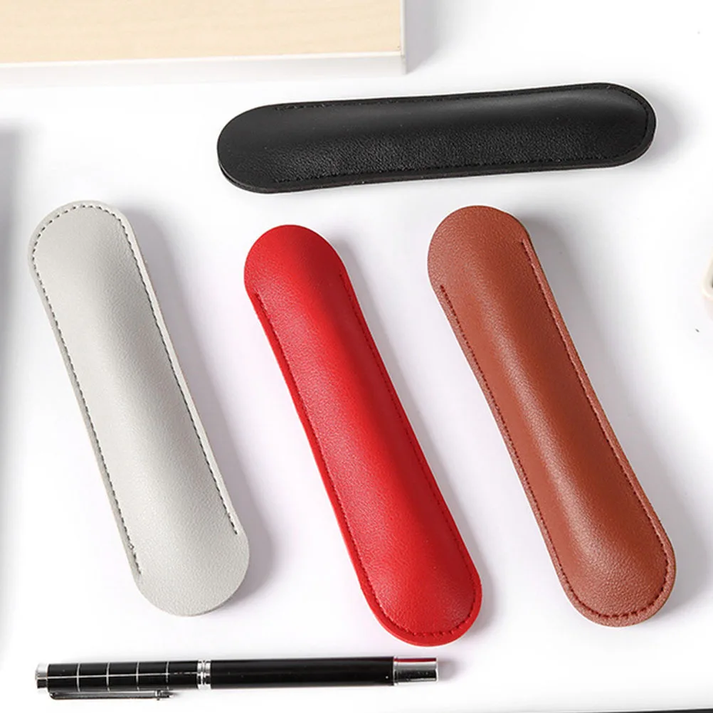 

8 Pcs Pen Bag Protective Sleeve Pocket Protector Simple Cover Fountain Pu Cases Student Storage Sleeves