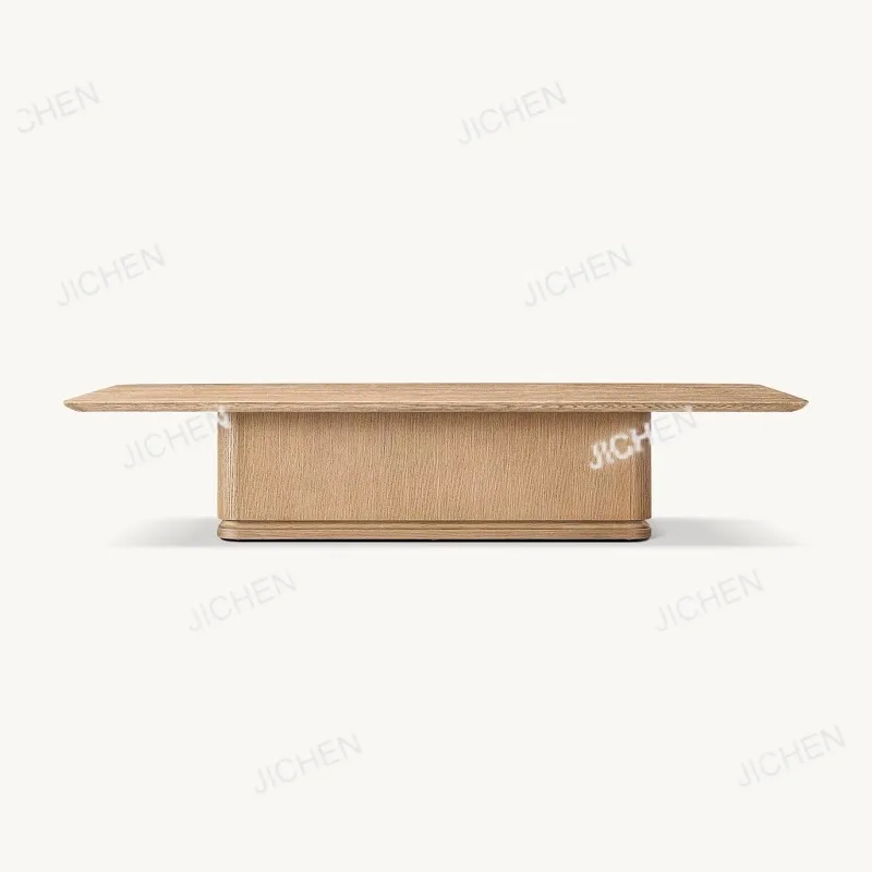 

American Modern High-quality Luxury Solid Wood Rectangular Coffee Table Veneer Panel Home Furniture