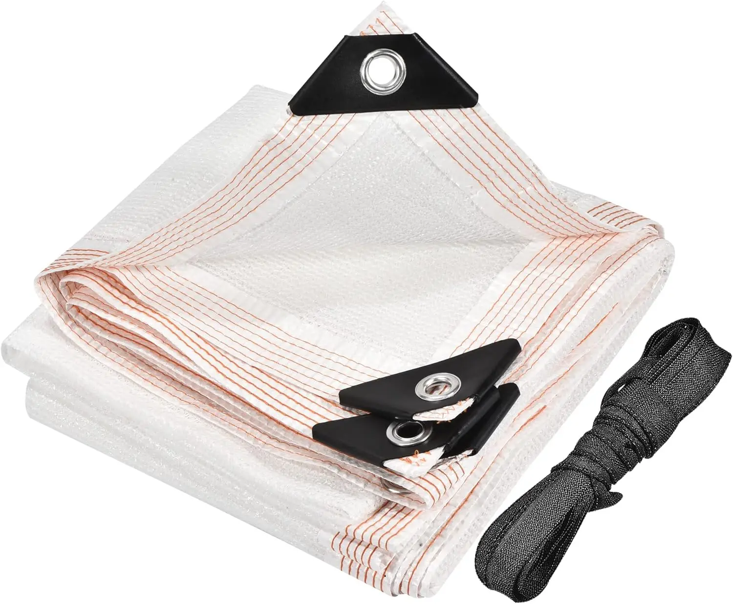 

Garden Shade Cloth with Grommets 2x1m, 5m Cord Mesh Sunshade Cover Net, White
