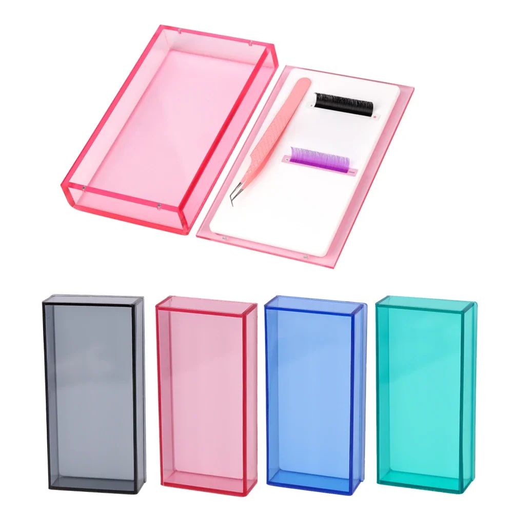 

Eyelash Extensions Acrylic Lash Holder Eyelashes Pallet Box Case Eyelash Stripes Tile Dust-proof Cover Makeup Tools Eyelashes