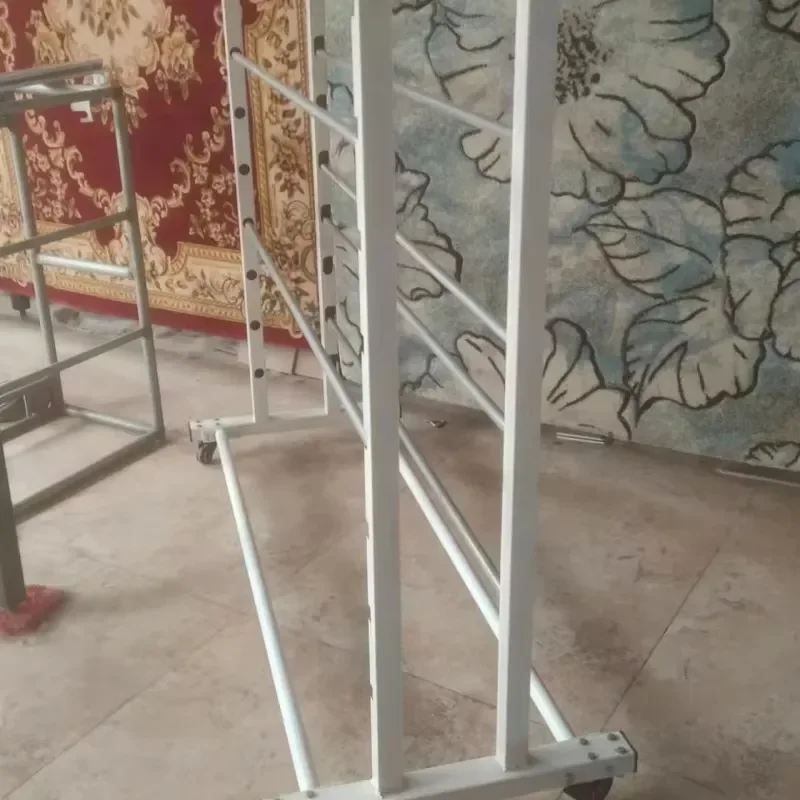 Durable 5-Layer Steel Roller Rack Strong Capacity Stand Display for Clothing Fabric High-Durable Textile Cloth Rack