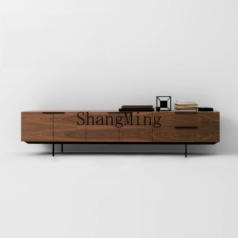 

ZYY Home Modern Minimalist Smoke TV Cabinet Living Room High Cabinet Bedroom Walnut Wall Floor Cabinet