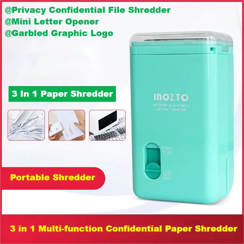 Inozto Office Paper Shredder BOMS10 Confidential Seal Letter Opener  Automatic Electric Cut File Protects Privacy Easy to Carry