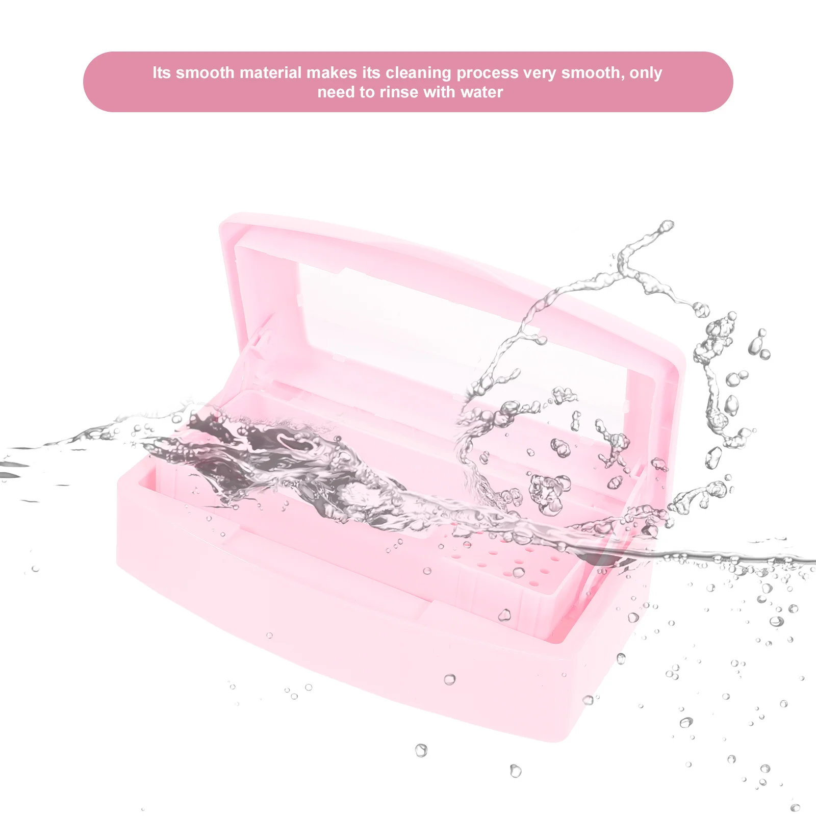 

Коробка для дезинфекции инструментов для ногтей, лоток для стерилизатора для маникюра, машинка для стрижки, пинцет, розовая чаша для замачивания, пластиковый чехол для хранения, салон для домашнего использования