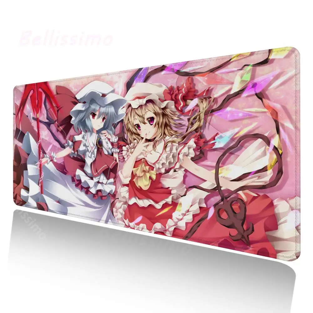 

T-touhou_Projects Desk Mouse Pad Esports Non-Slip Rubber Office gadgets Pink art PC gamers Edge locking 1200x600