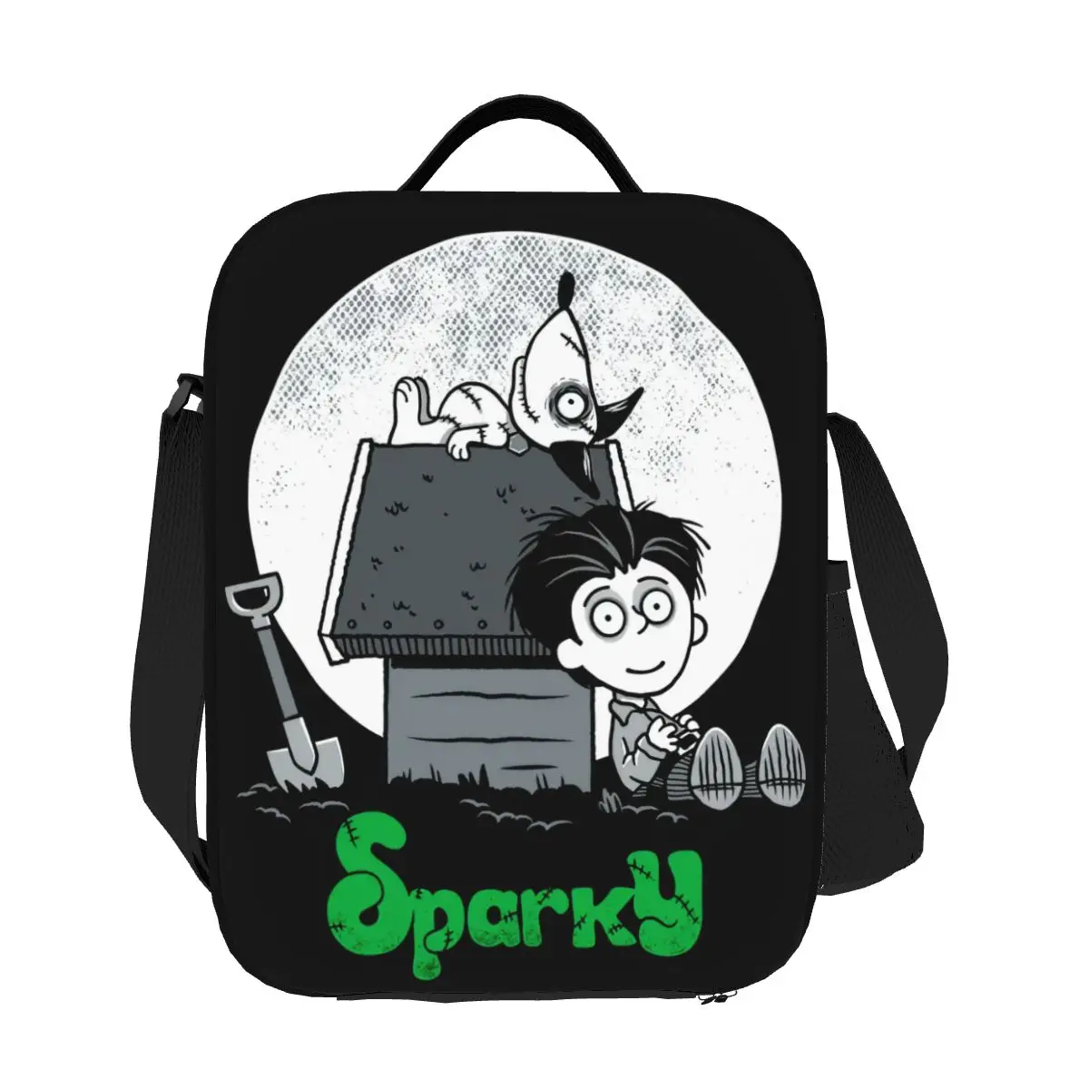 Custom Frankenweenie Sparky Dog Insulated Lunch Bag for Women Horror Movie Thermal Cooler Lunch Box Office Work School