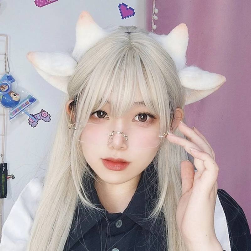 e15f羊のロールプレイ衣装羊の耳のヘッドバンドハロウィーンロールプレイ用のぬいぐるみ