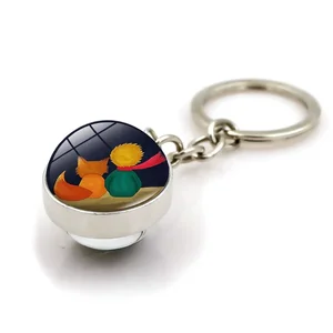 Neue leuchtende kleine Prince Metal Keyers Zeit Steinglas Anhänger kreativer Geschenk Keychain Fashion Charme Schlüsselbundzubehör 8 Hauptverkaufsfeier kleiner Principe - №4