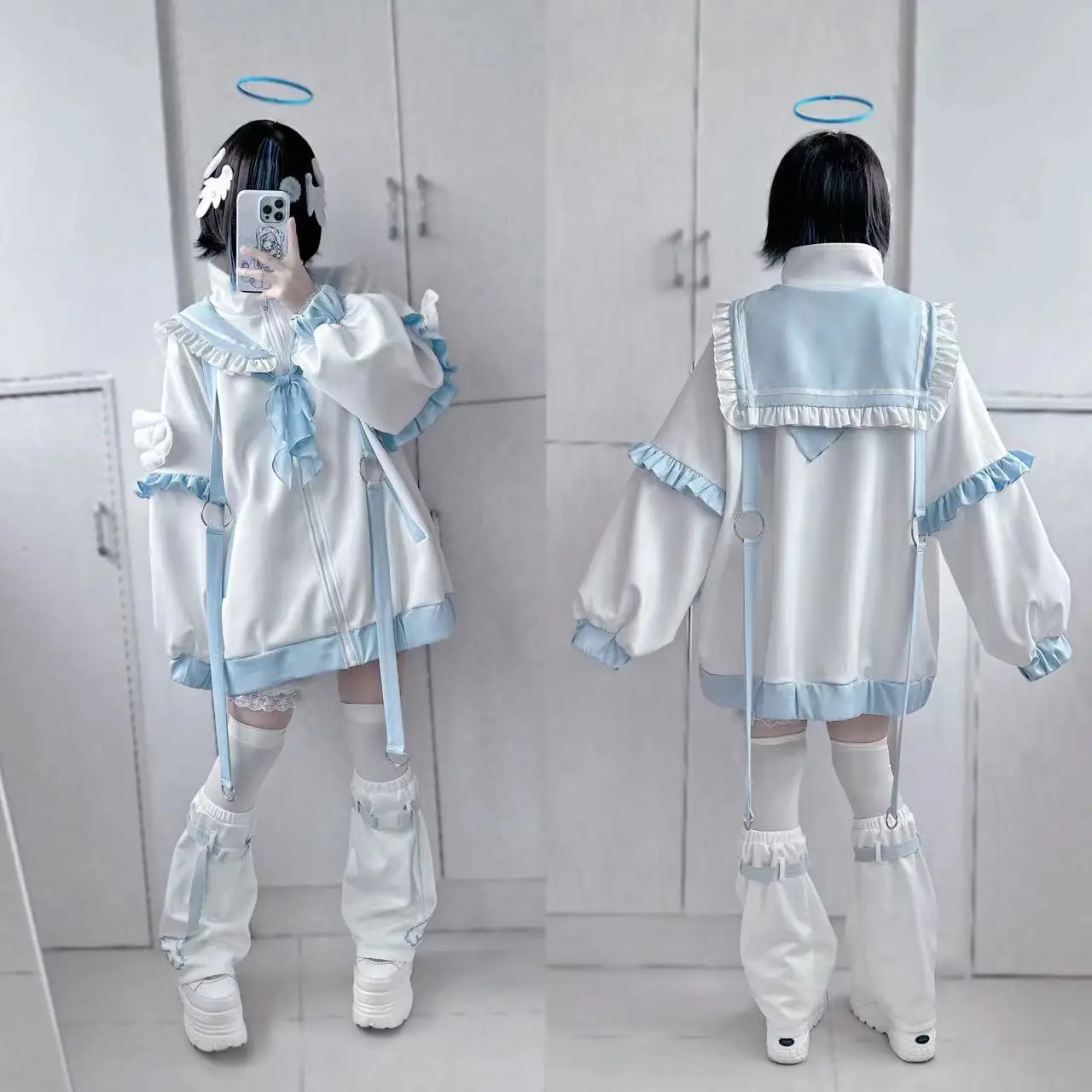 

Japanese Cute Niche Designer Lolita Style Sports Casual Loose Coat