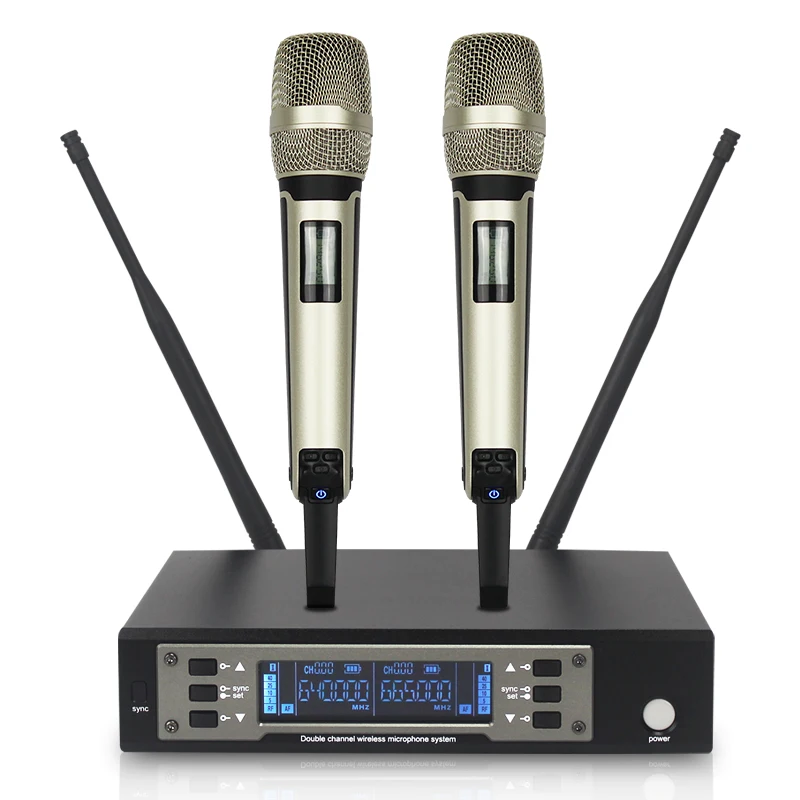 135G4 Professional Wireless Microphone High Quality Performance UHF Dual Long Distance System 2 Handheld Conference Mic Recharge