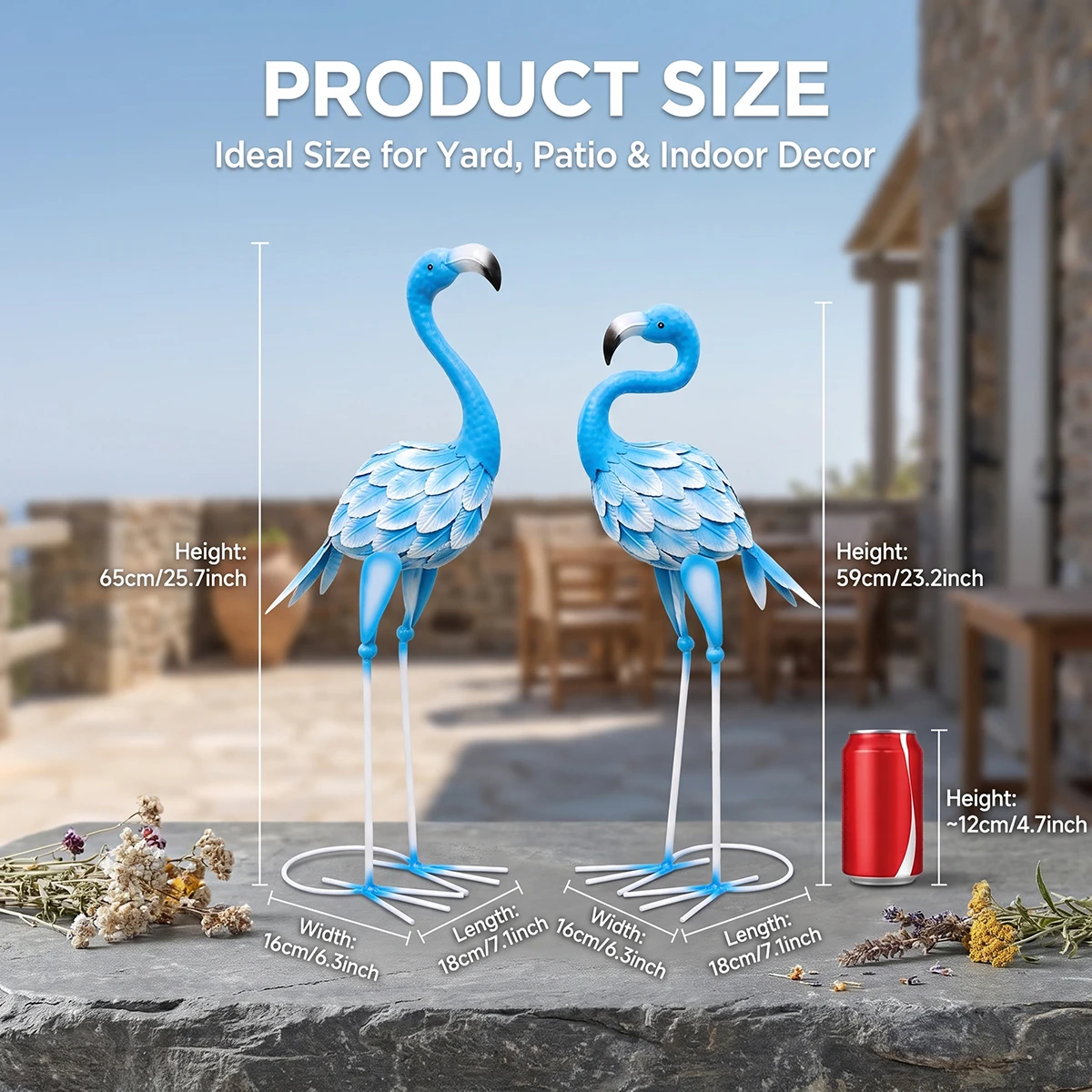 Imagen 4: GEEYANG Estatua de Flamingo de Metal Grande para Jardín, Escultura para Decoración de Interiores, Exteriores, Patio, Césped, Regalo Perfecto para el Día de la Madre o Boda
