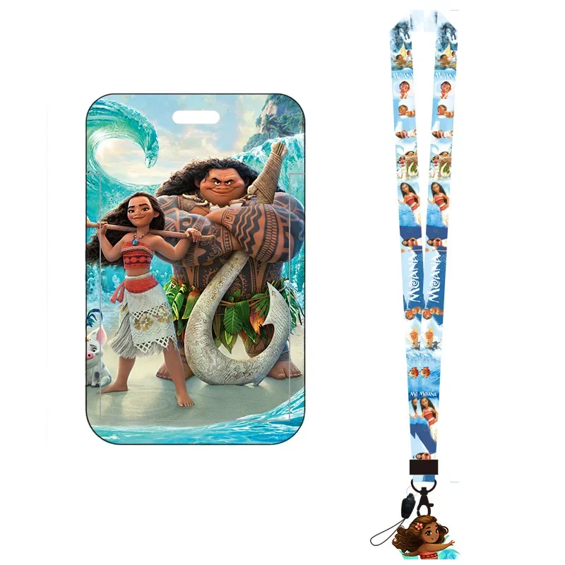 Disney Sailing Princess Moana Lanyard อะนิเมะการ์ตูน ID Bank Card Student ID Card ยาวพวงกุญแจสร้อยคอของขวัญวันเกิด