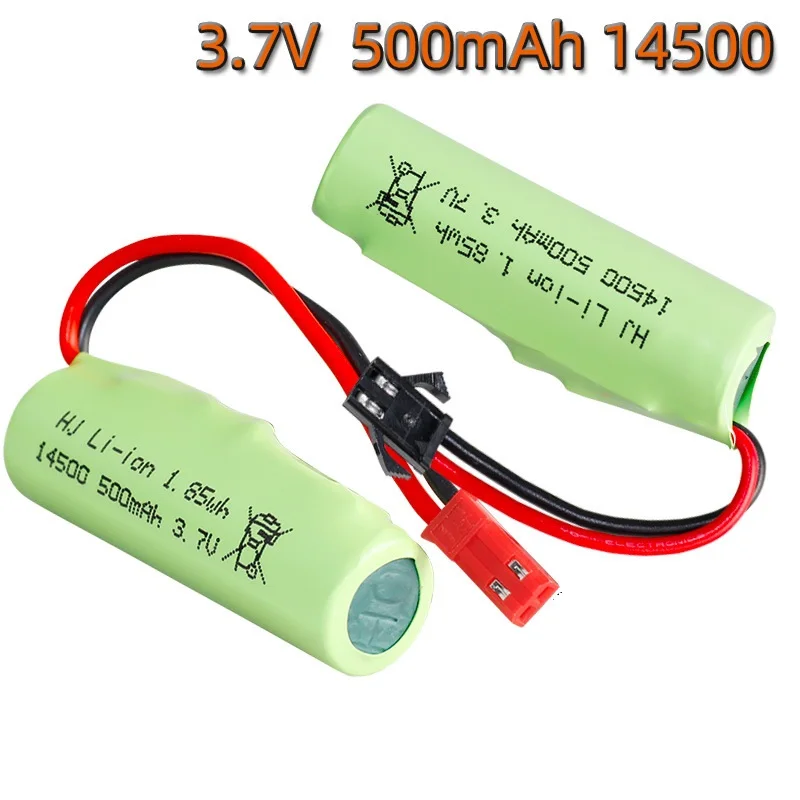 SM/JST/XH2.54 plug 3.7V 500mAh Li-ion Battery 14500/USB charger For R/C Stunt Dump Car/R/C Twist- Desert Cars R/C Climbing cars