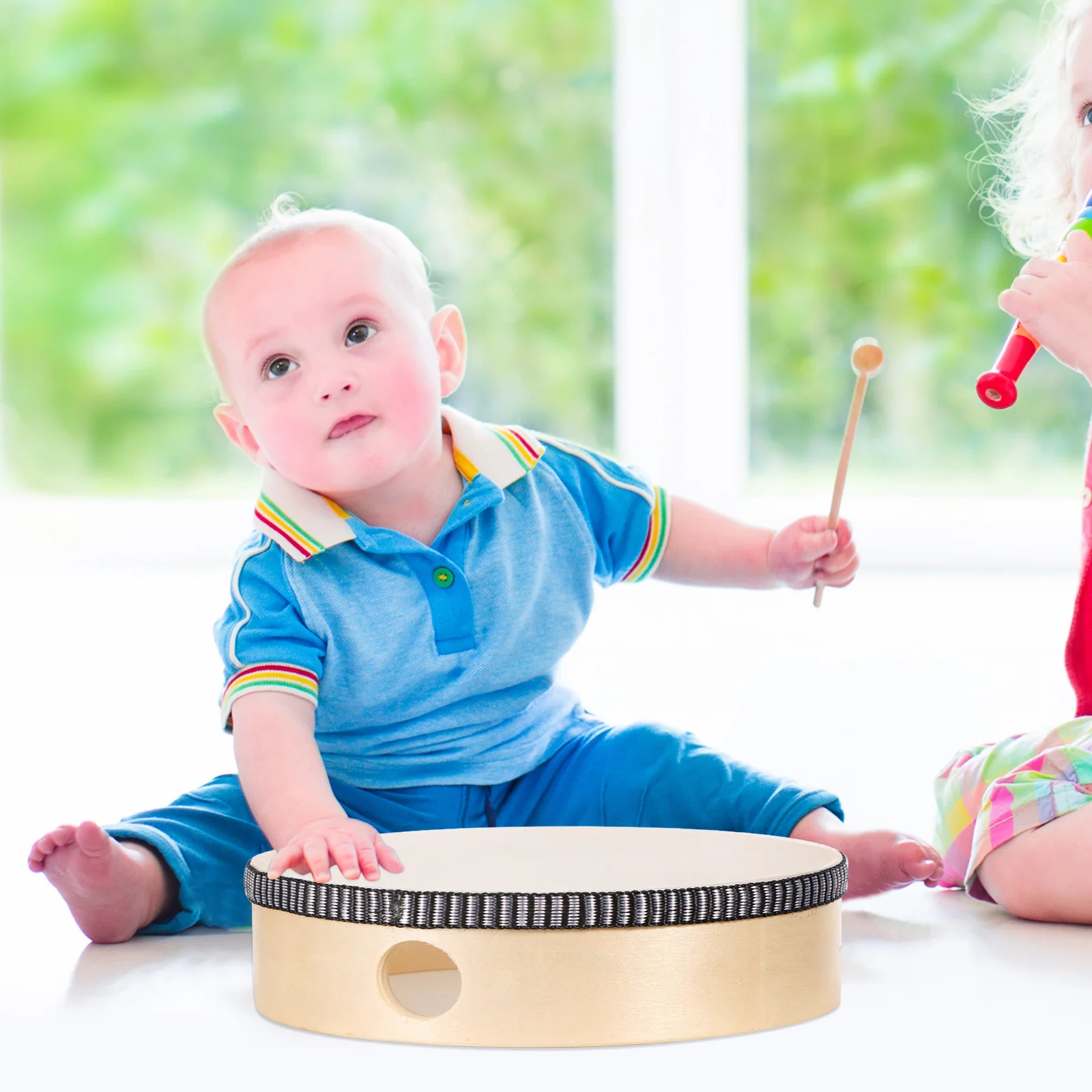 6 pezzi tamburello a percussione strumenti musicali per bambini tamburo con cornice in legno set a mano per giocattolo