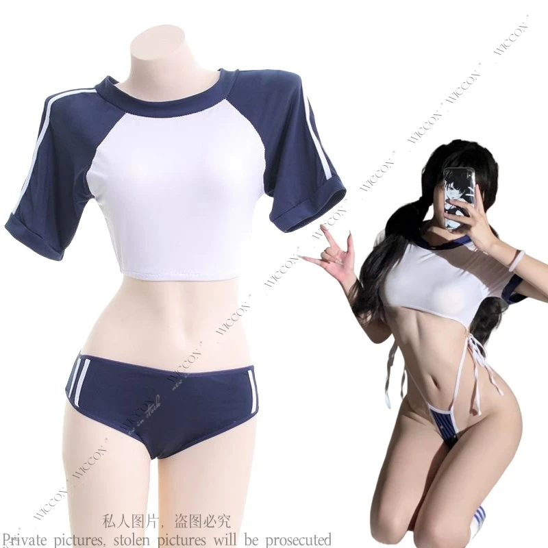 Japanese Anime Girl Student Anime Sports Wear Gym Suit Role Play Cheerleader Uniform Costume School Girl Sports Sukumizu Cosplay