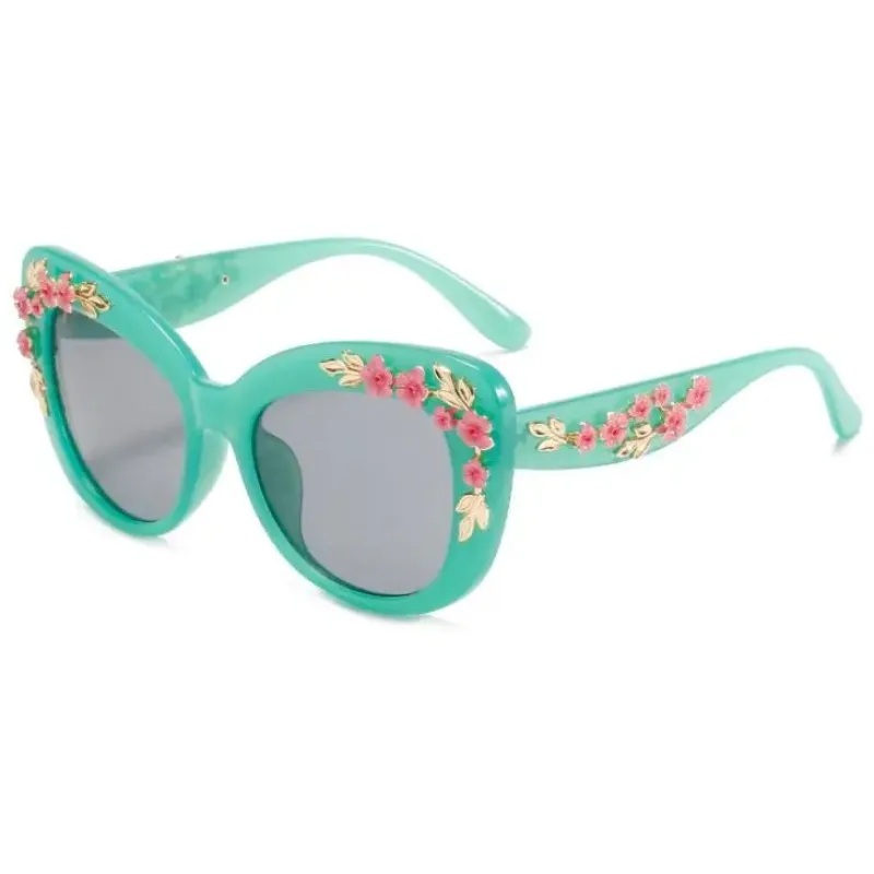 Female Fashion Retro Colorful Frame Cat Eye Sunglasses Vintage Elegant Women Lace-up Glasses Sun Glasses Eyewear