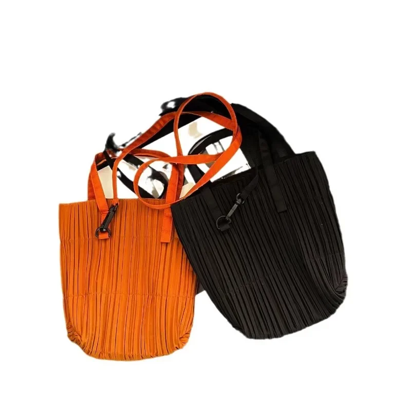 SMVP Pleated Solid Color Handbag Fashion Casual Original Design Creative Large Capacity Handbag 2025 New