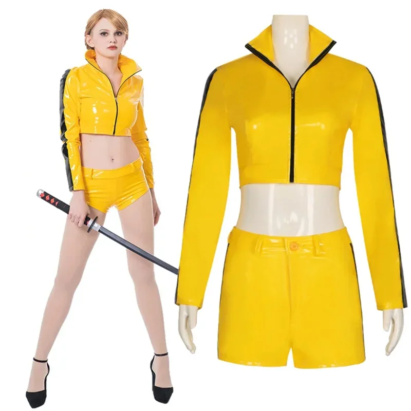 The Bride Costume Movie Ki-ll Bill Cosplay Vol.1 Costume Uniform Outfits Halloween Carnival Women Yellow Suit halloween costume