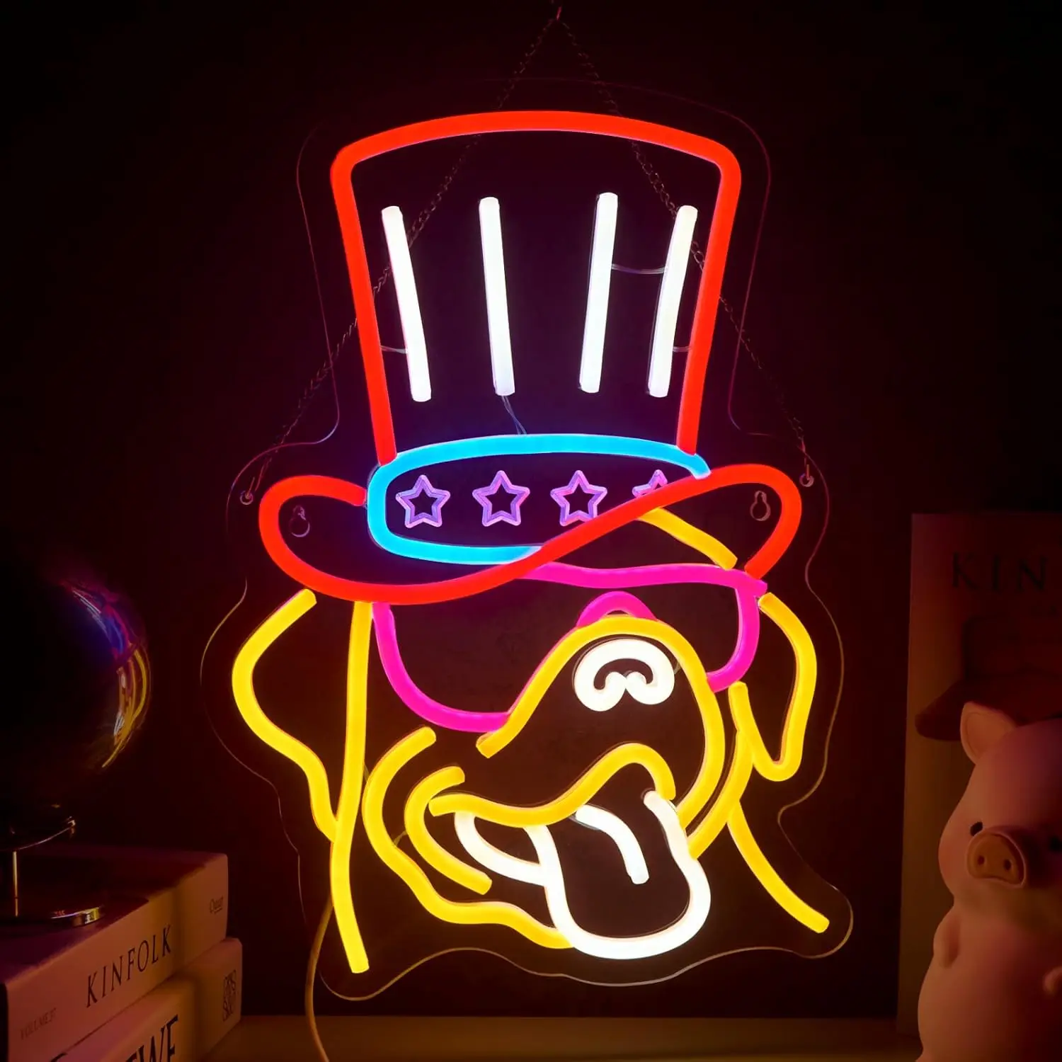 

Top Hat Labrador Neon Sign USB Dimmable LED Light for Zoo Pet Shop Cat Cafe Bar Gaming Room Bedroom Decoration personnalisé Gift