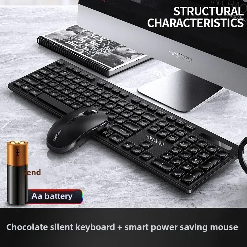 Wireless Keyboard and Mouse Kit, Bluetooth 5.0 and 2.4G, Mini Silent Multimedia Keyboard and Mouse Combination