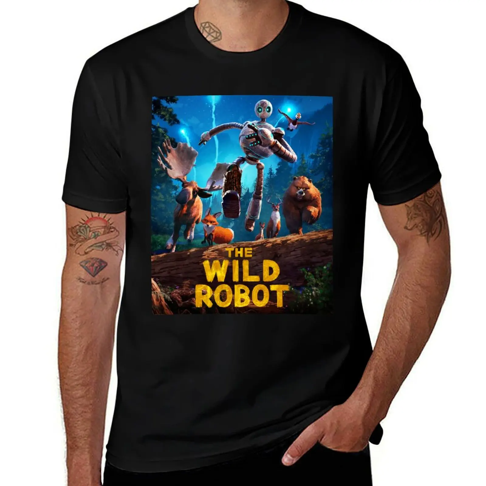 The Wild Robot T-Shirt anime figures topping shirts graphic plus size men clothing