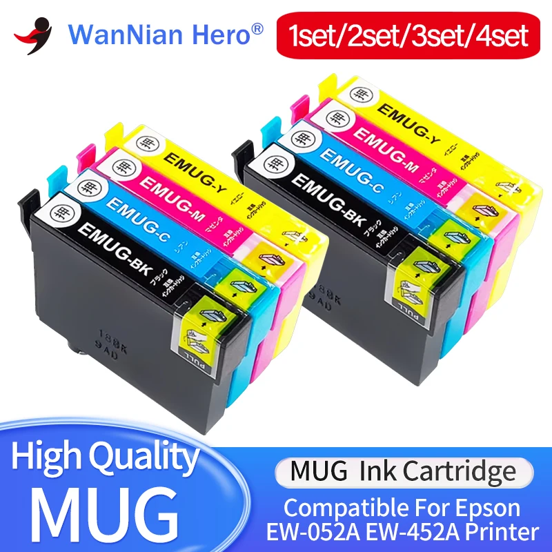 1/2/3/4set Japan MUG Ink Cartridge compatible for Epson EW-052A EW-452A Printers MUGBK MUGC MUGM MUGY 4Color