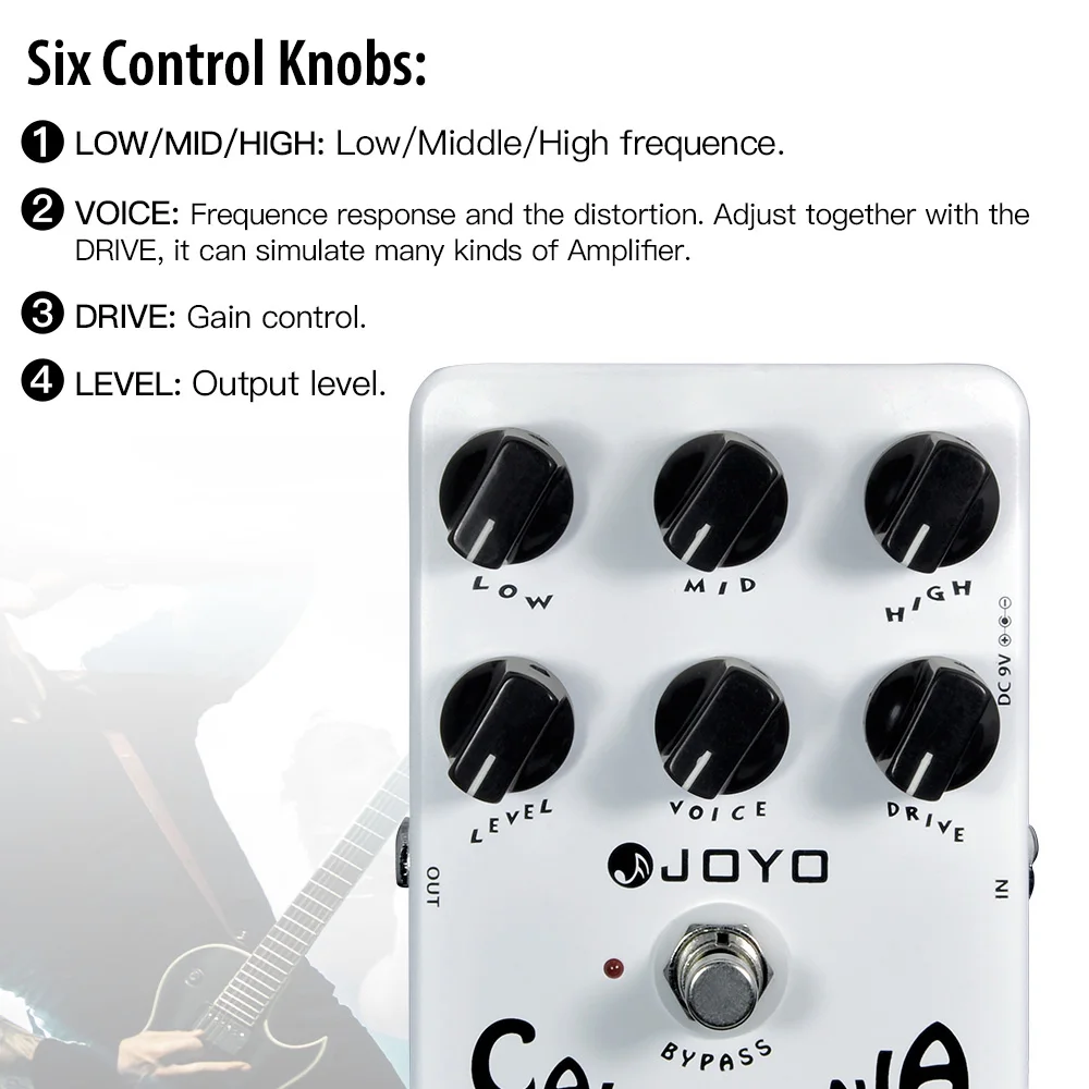 JOYO JF-15 CALIFORNIA SOUND Overdrive/Boost Guitar Effect Pedal Brilliant on Bass Simulate Sound from Amplifier MK-II view 2