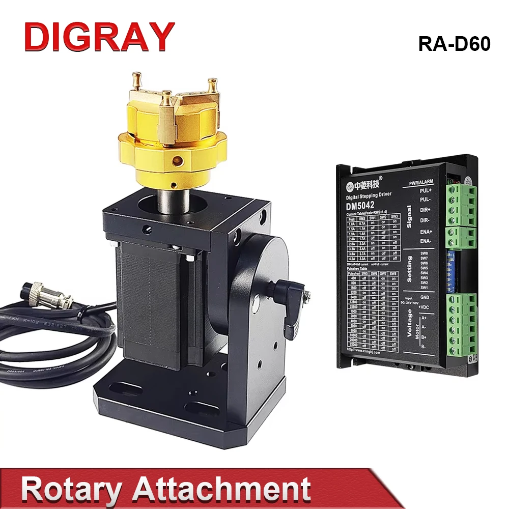 Digray D69 D60 Laser Marking Machine Rotary Axis Chuck Motor Accessories For Rings, Bracelets And Jewelry Engraving