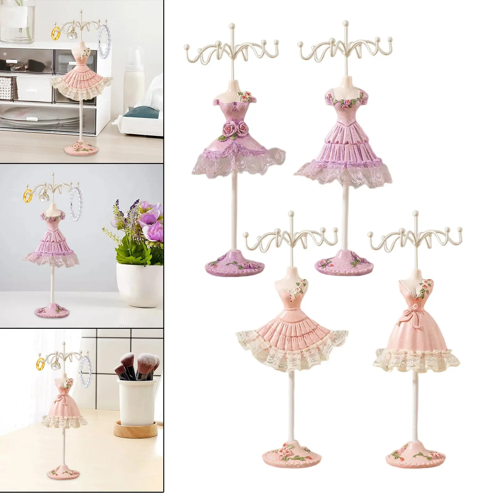 Jewelry Display Stand Hanging Mannequin Princess Model Skirt Rack Necklace Earring Rings Orgaziner Women Girl Gifts Display