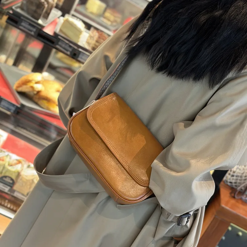 Genuine Leather Women\'s Bag 2023 New Fashion Trend Elegant Ladies Bag Versatile High-grade Single Shoulder Messenger Small Bag