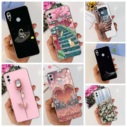 For Honor 10 Lite HRY-LX1 Case Luxury Flower Love Soft TPU Silicone Clear Cover For Huawei Honor 10Lite 6.21" Phone Case Fundas