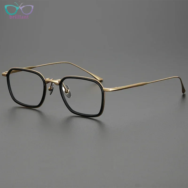 High Quality Pure Titanium Eyeglass Frame for Men Retro Square Design Optical Glasses Women Myopia Reading Prescription Eyeglass