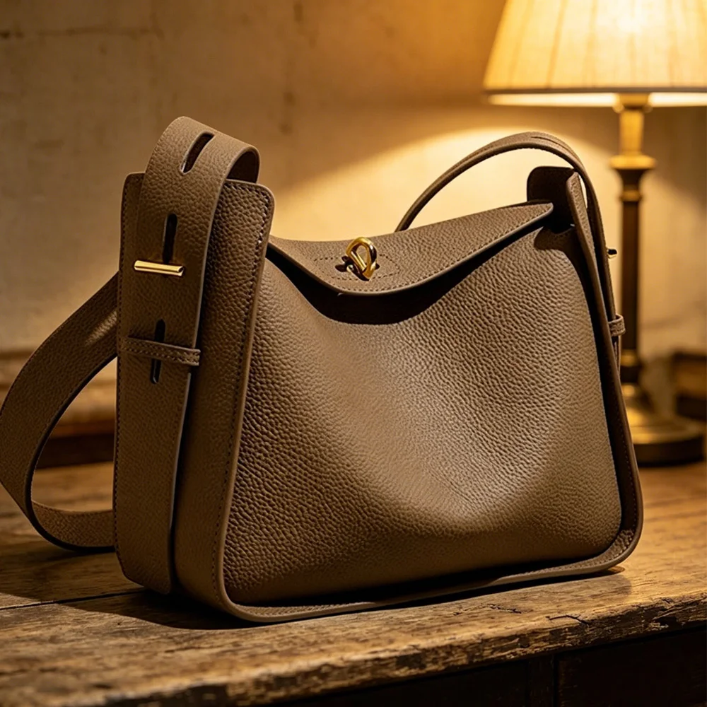Women's Genuine Leather Wide Shoulder Strap Bags Luxury Designer Crossbody Shoulder Bag Ladies Handbag High Quality Commute Tote