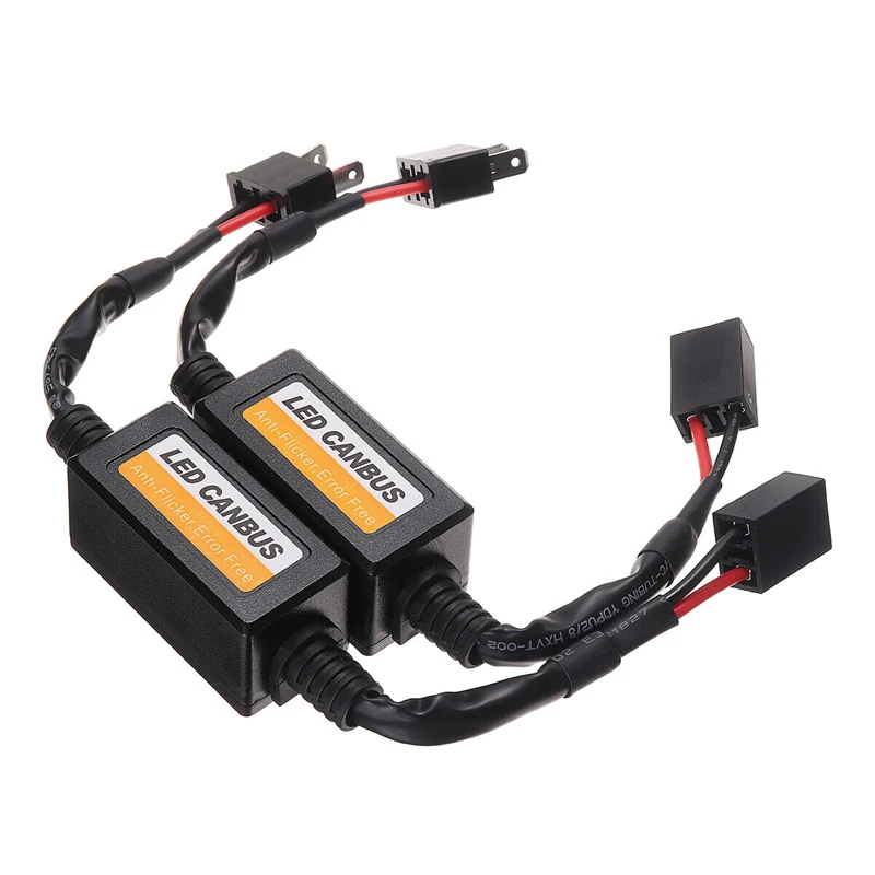 2Pcs Car H7 LED Headlight Canbus Decoder Canceller Radio Interference Decoder Error Free Warning Resistors Decoder