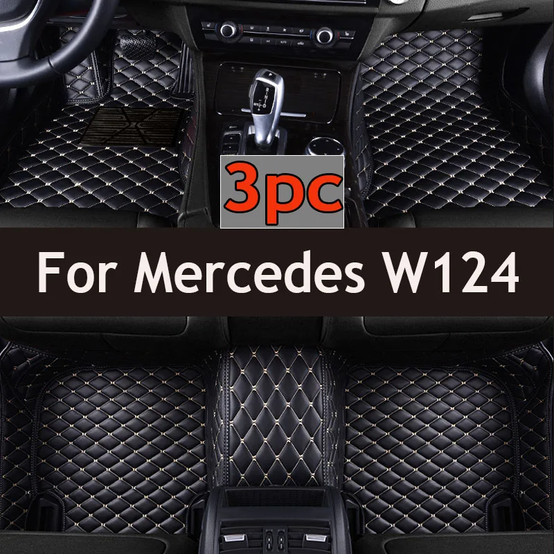 Custom Automotive Car Floor Mats For Mercedes W124 1985 1986 1987 1988 1989 Auto Luxury Leather Men Women Car Mats Full Coverage