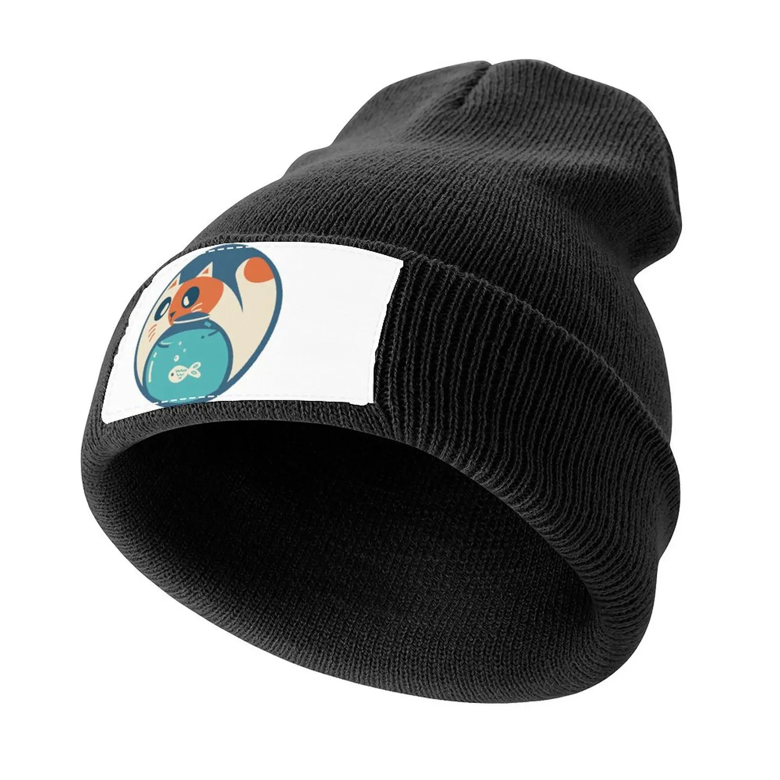 

cat and fishbowl Knitted Cap Luxury Hat Gentleman Hat Beach Outing Men's Baseball Women's