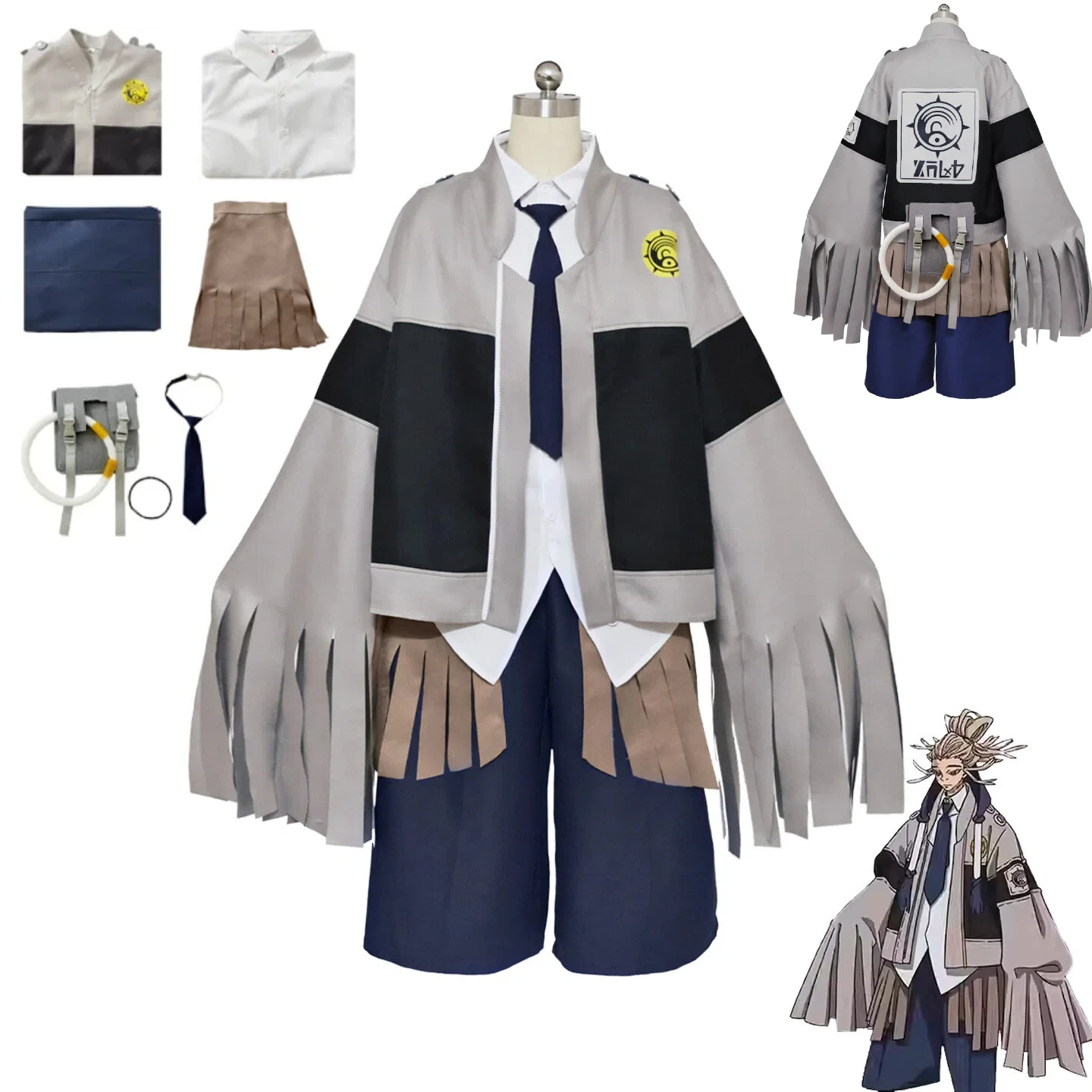ensemble-complet-de-cosplay-anime-gachiakuta-tamsy-caines-chemise-avec-ceinture-tenue-unisexe-costume-de-spectacle-pour-halloween-carnaval-scene