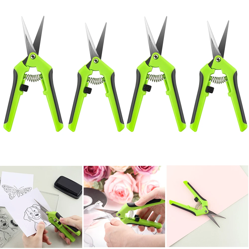 

1Pcs Spring-Loaded Craft Shears with Blades Multi-use Ergonomic Spring-Action Scissors For Scrapbooking Cardmaking Cutting Tools