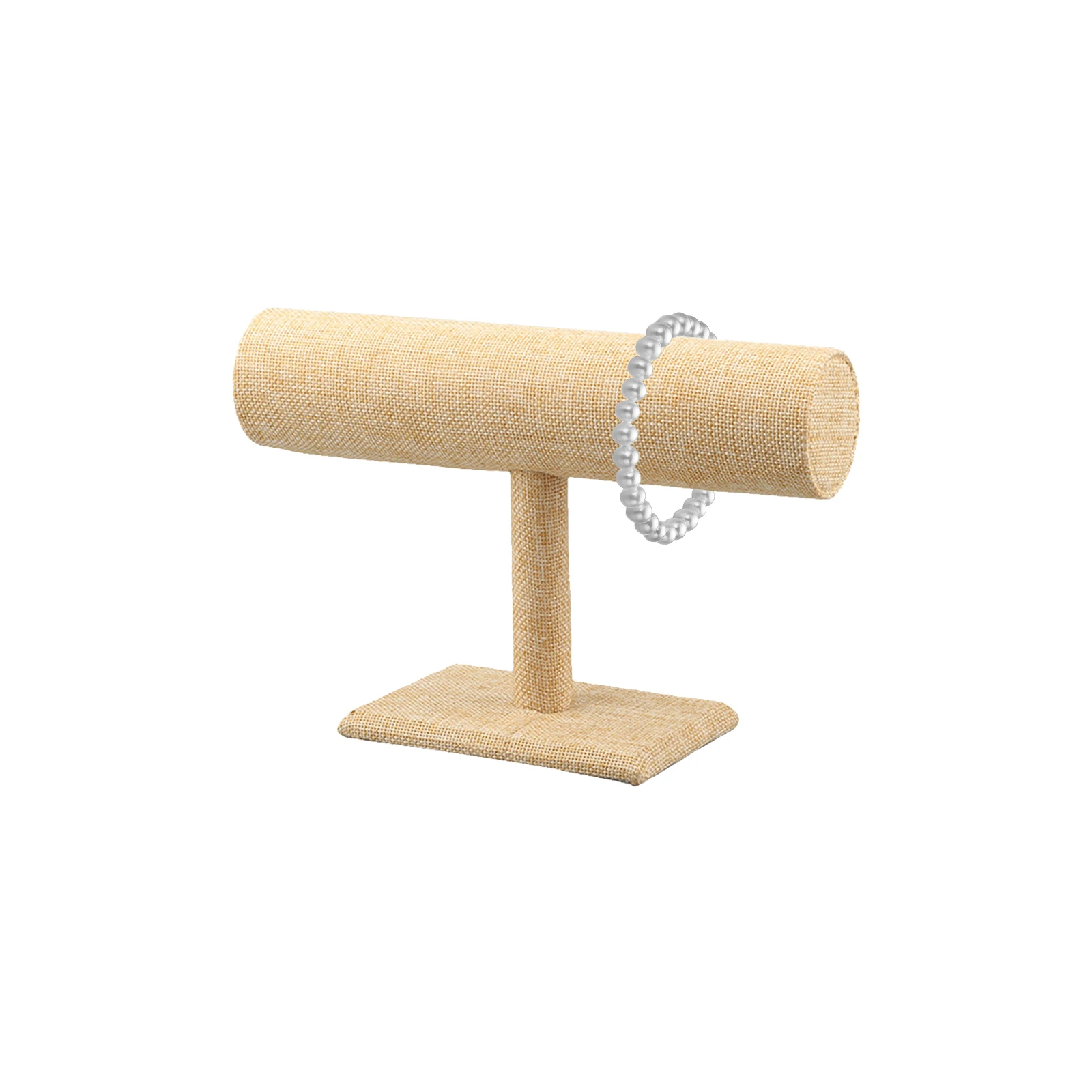 

Bracelet Display Stand Jute Fabric Single Layer Jewelry Organizer Watch Holder For Home Shop Use Jewelry Display Stand