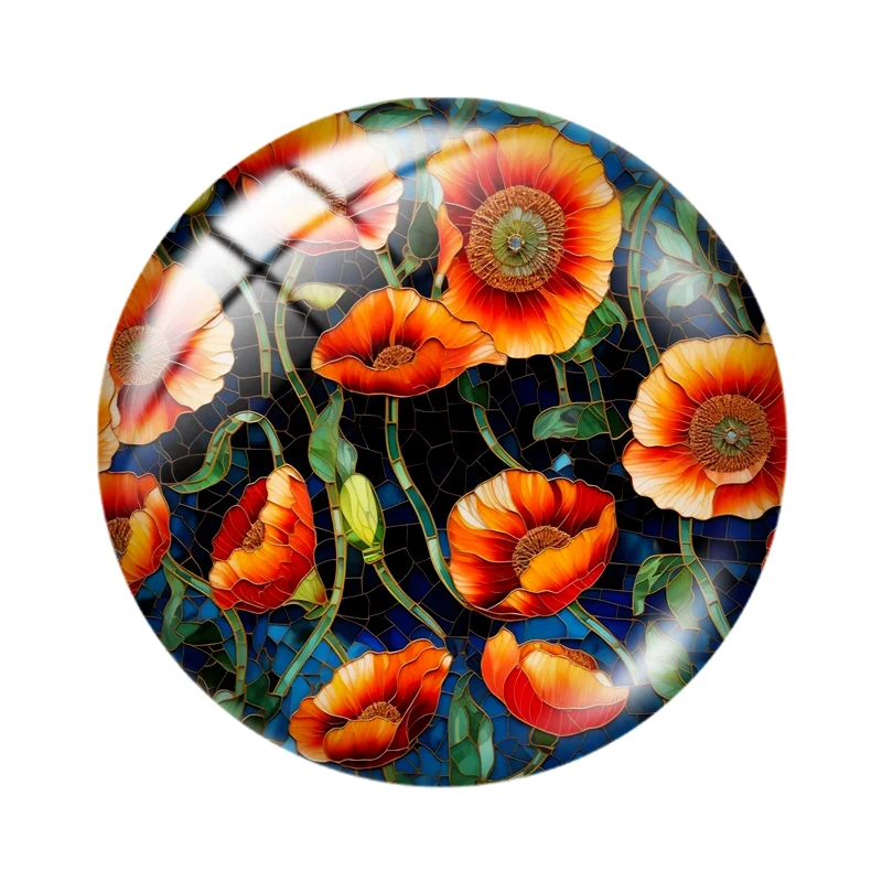 Stunning Renaissance Seamless Florals  10pcs 12mm/18mm/20mm/25mm Round photo glass cabochon demo flat back Making findings