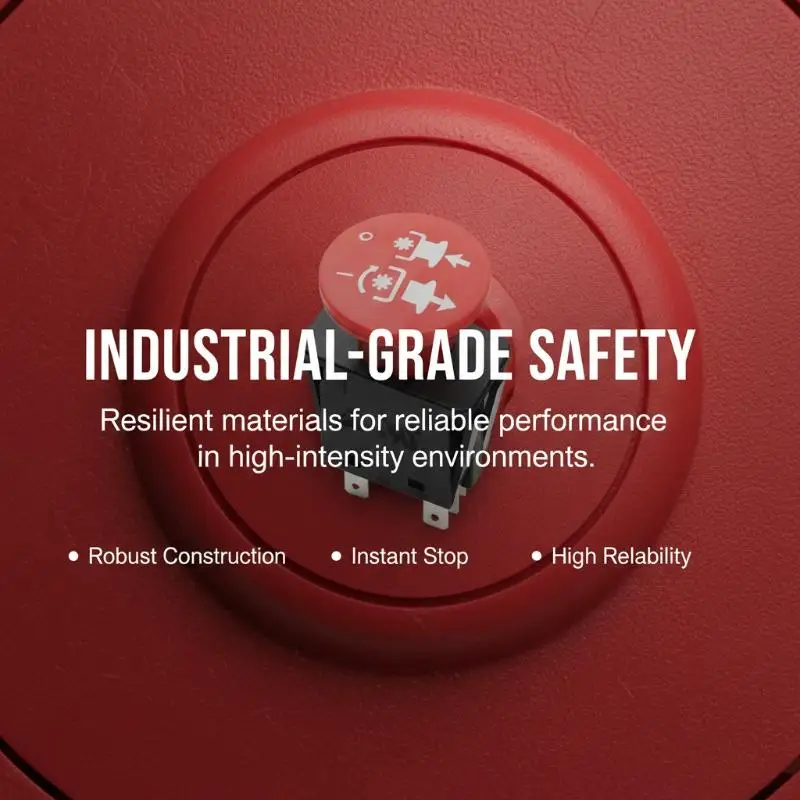 Red PTO Push Switch Durable Heat Resistant Shell 10A 14VDC Rating For Lawn Mowers Tractors Farm Equipment