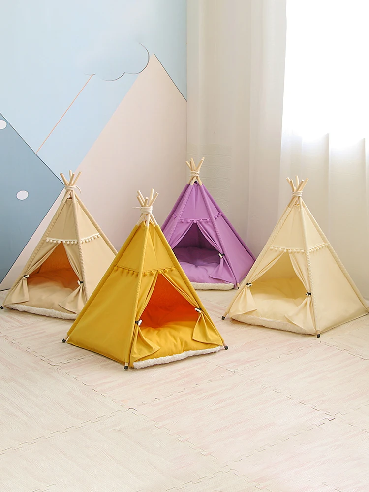 Pet Tent Cat Nest Four Seasons Universal Kennel Summer Semi-Closed Villa Cat House Removable and Washable Cat Supplies