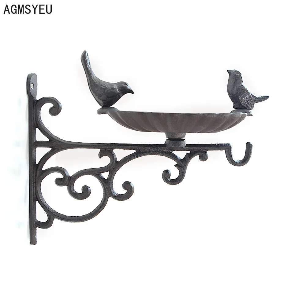 

AGMSYEU creative bird shape Bird feeder wall hanging metal crafts outdoor courtyard Bird feeder cast iron garden decoration