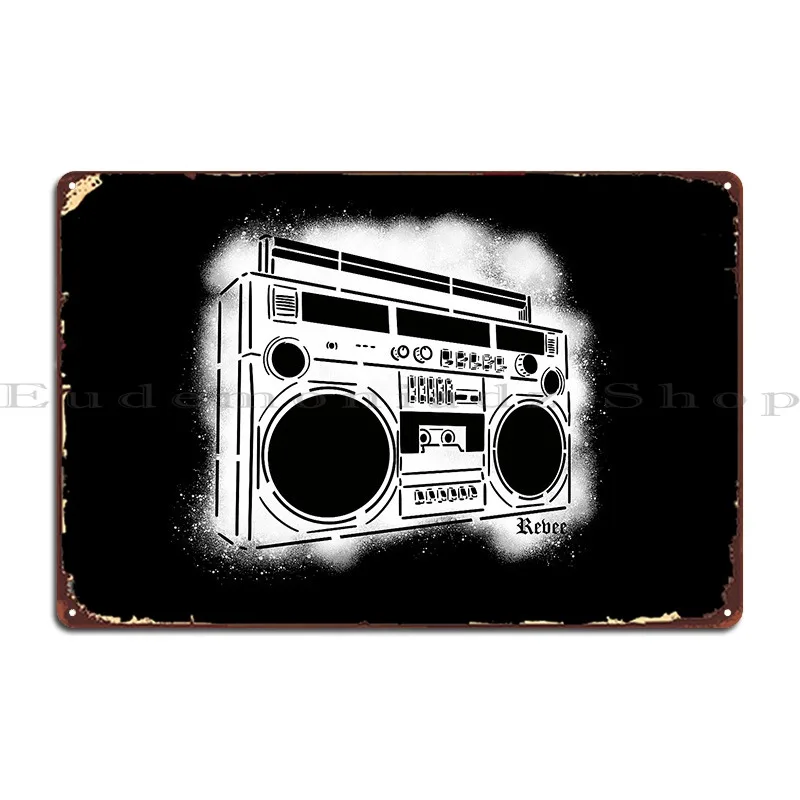 Boom Box Stencil Metal Sign Party Printed Wall Plaque Garage Plaques Wall Mural Tin Sign Poster