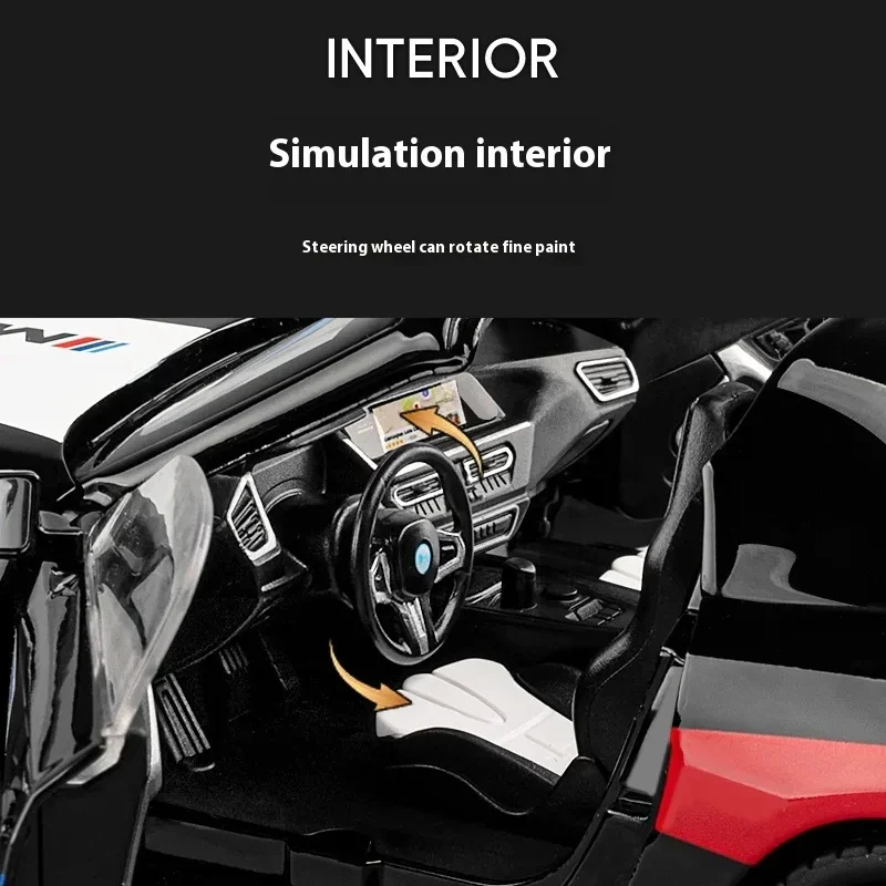 1:22 Z4 M40i supercoche de aleación modelo de coche sonido y luz tirar hacia atrás juguete para niños coleccionables regalo de cumpleaños
