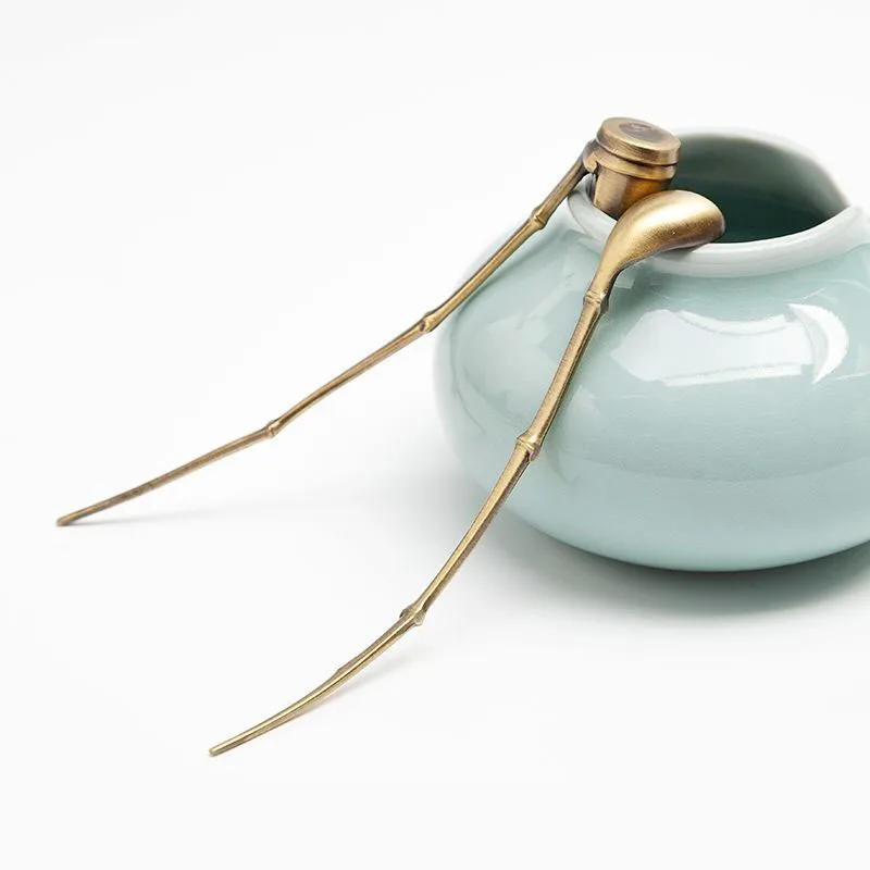 Copper Water Spoon Household Calligraphy Inkstone Accessory for Grinding Small Handmade Study Supplies Antique Desk Decoration