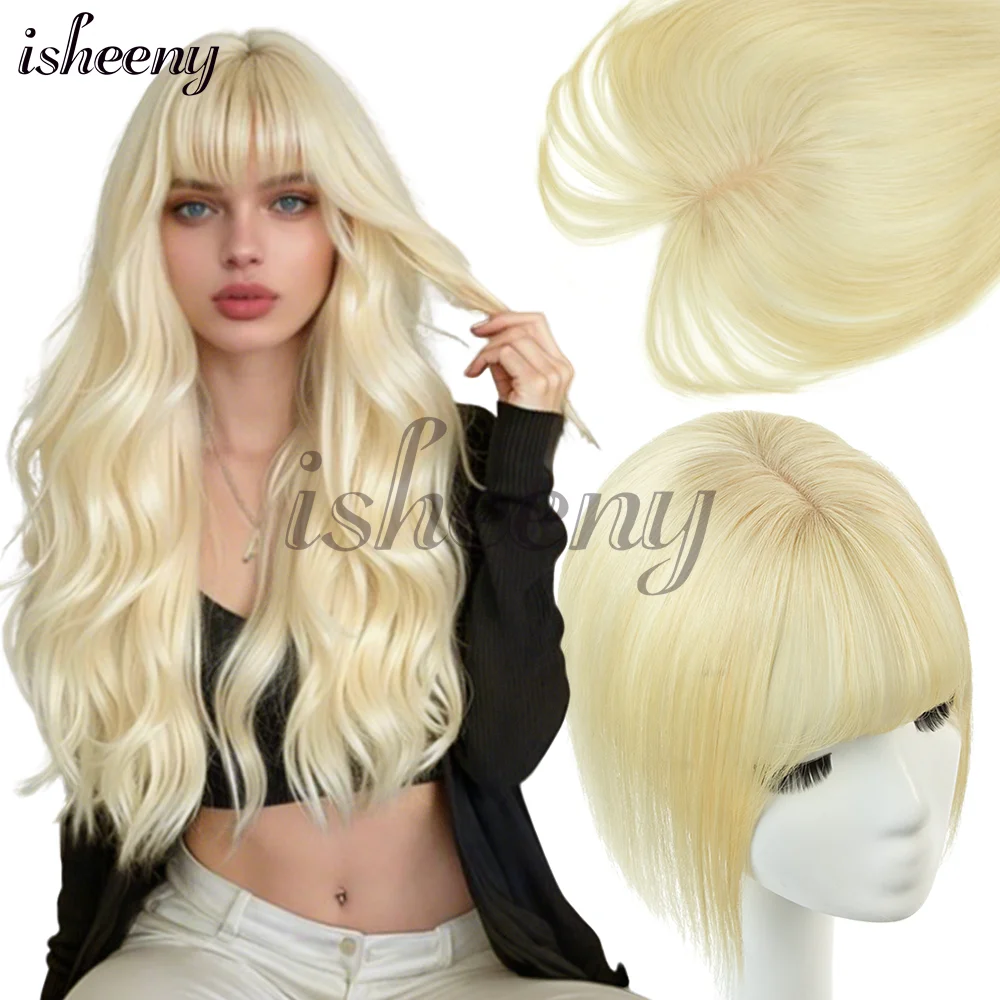 8-14 Inch Human Hair Topper Extensions Seamless Straight Hair Pieces for Women Natural Scalp Top to Hide Bald or White Hair