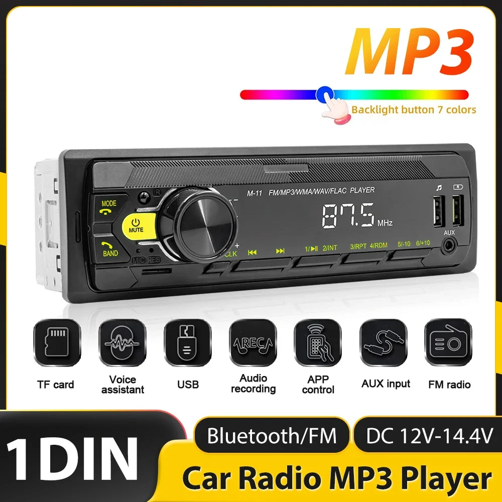 1 Din MP3 Player Universal Car Radio Audio Stereo FM Aux Input SD TF USB 12V in-dash Bluetooth Auto Radio Multimedia Player